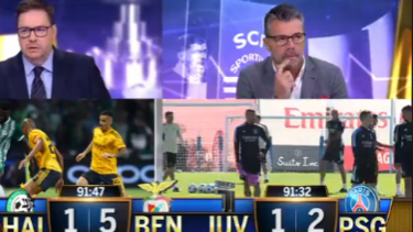 Reação de José Calado ao golo de João Mário