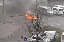 Incêndio carro São João da Madeira