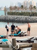 Jogadores portugueses na praia no Qatar