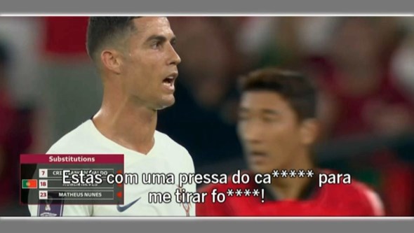 "Estás com uma pressa do c... para me tirar, f...": A reação de Ronaldo ao ser substituído frente à Coreia do Sul