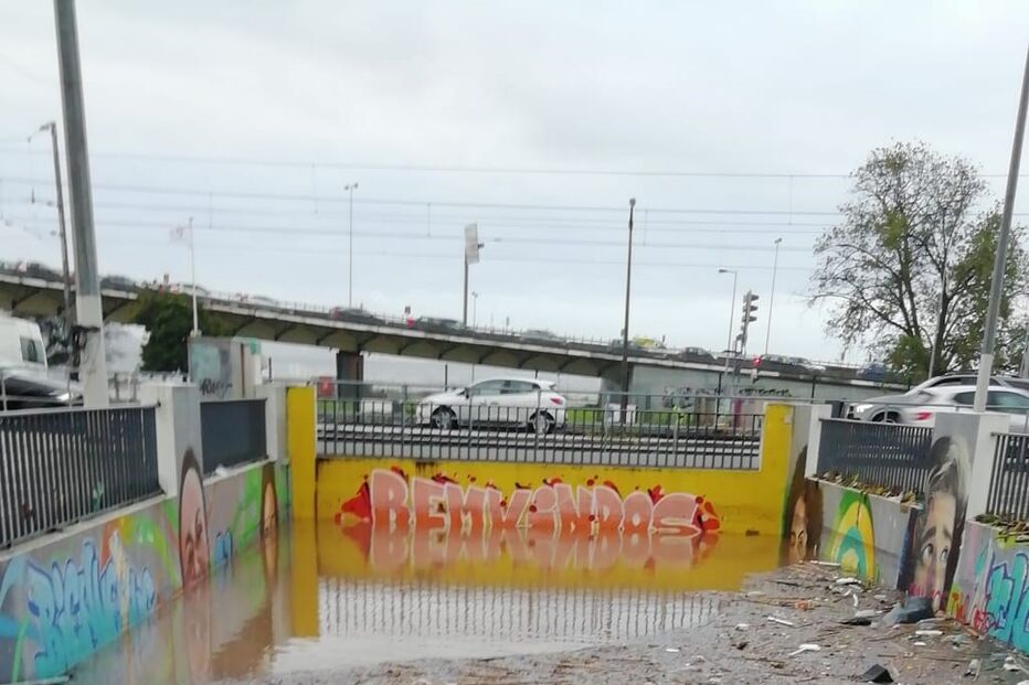 Zona de Algés inundada
