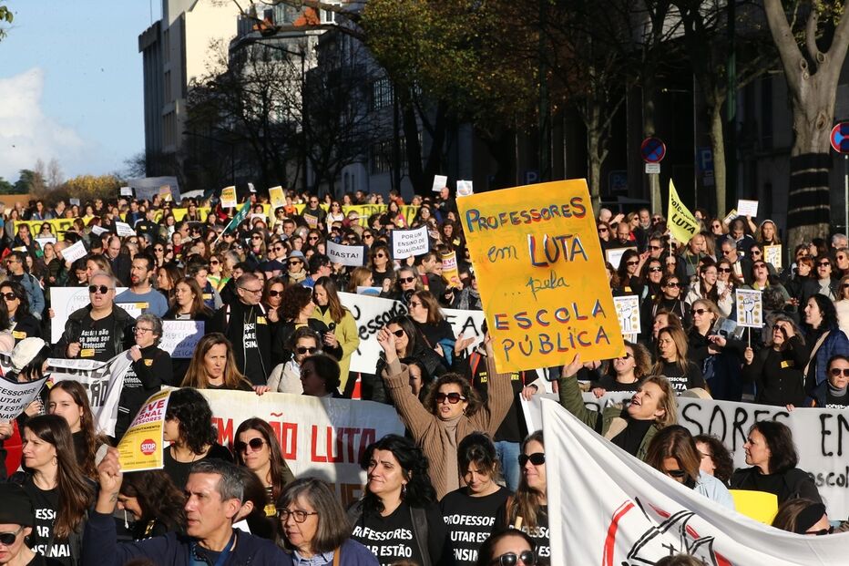 professores, manifestação, Lisboa, STOP