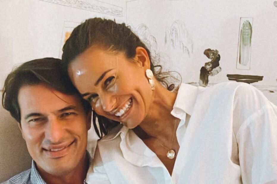 Cláudia com o irmão, Sérgio