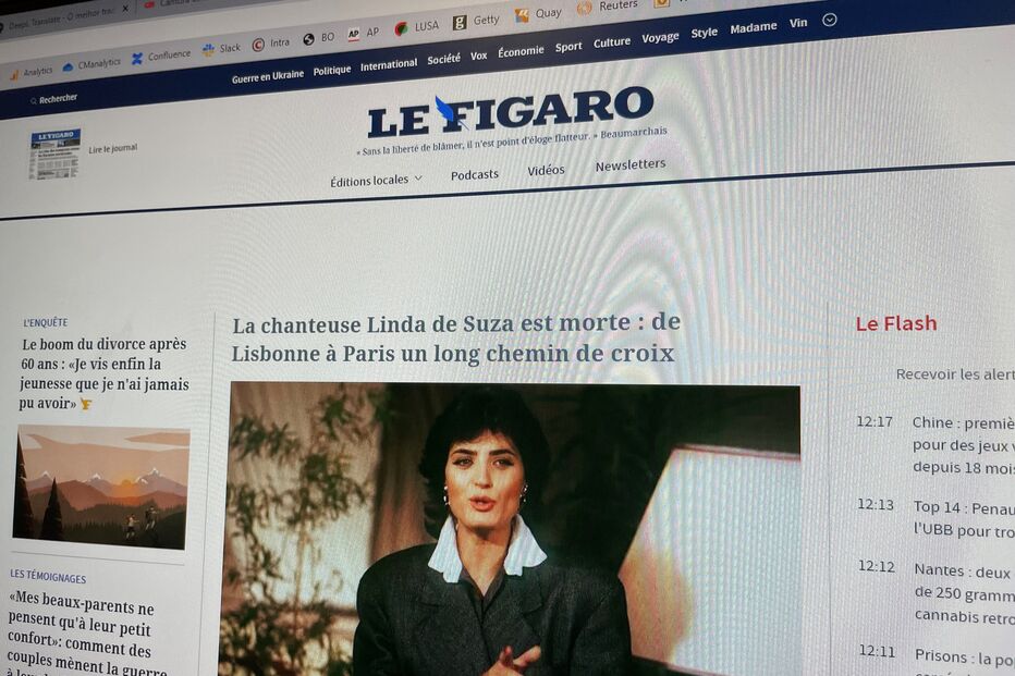 Linda de Suza em manchete no Le Figaro