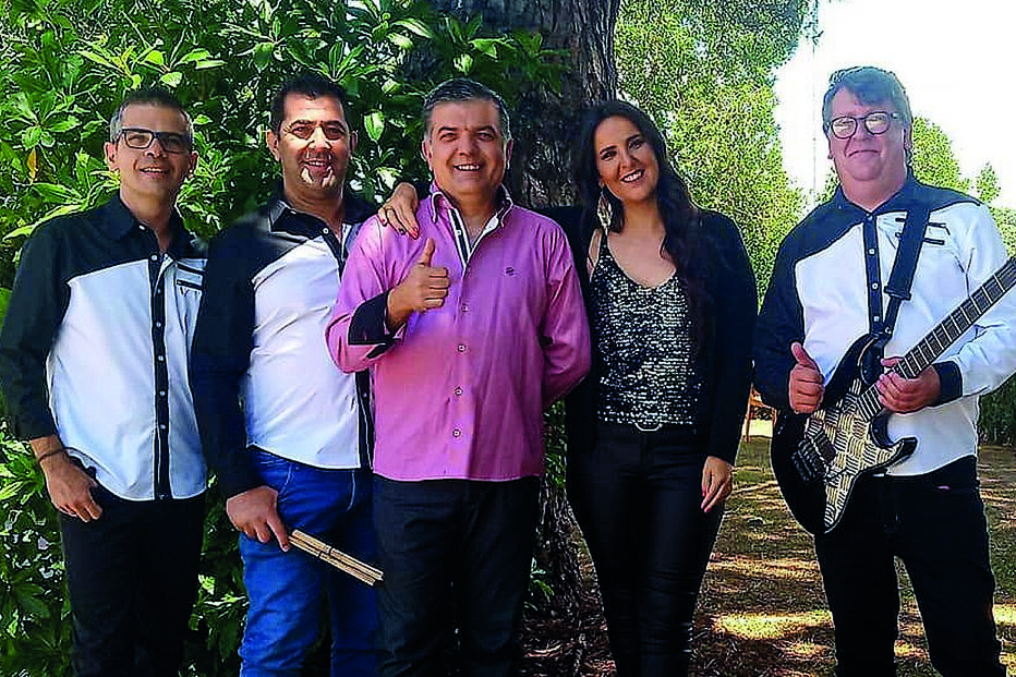 Os membros dos Chave D’Ouro, com Luís Filipe, guitarrista, à direita 
