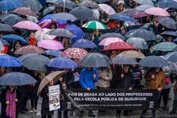 Professores concentraram-se junto à Câmara Municipal de Braga