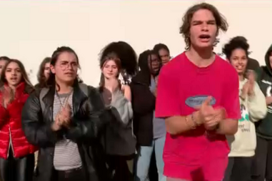 Alunos aderem ao protesto dos professores na Escola D. Pedro V em Lisboa