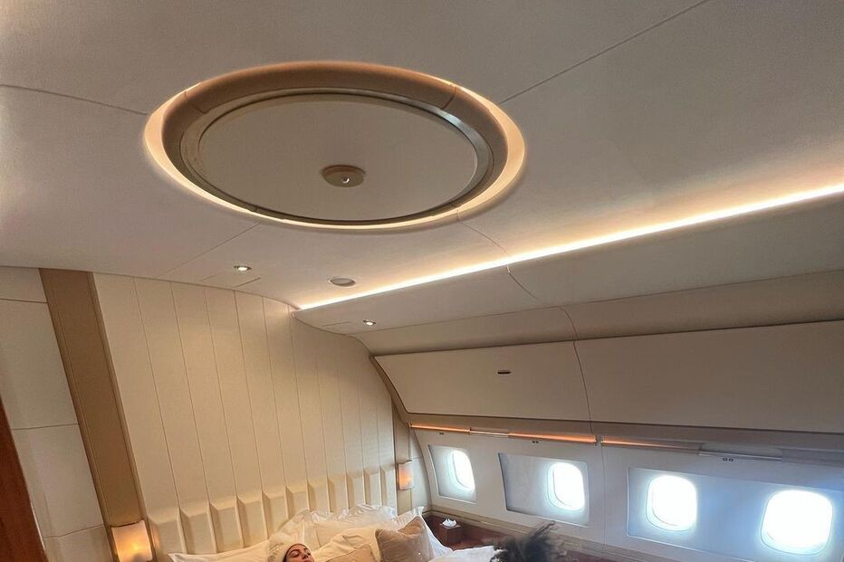 Georgina Rodríguez revela o interior luxuoso do avião em que se deslocaram para a Arábia Saudita