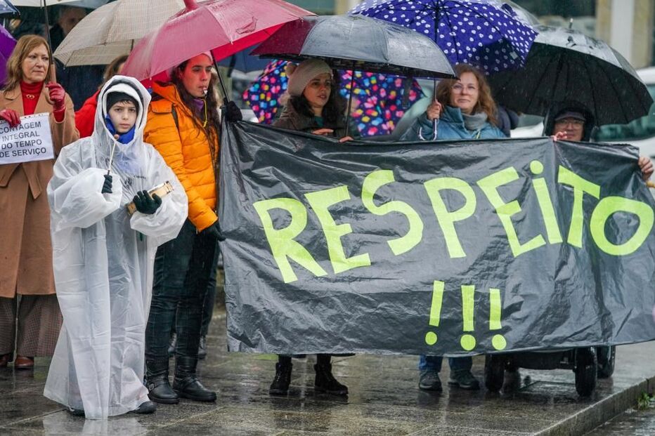 professores, greve, protesto, Braga