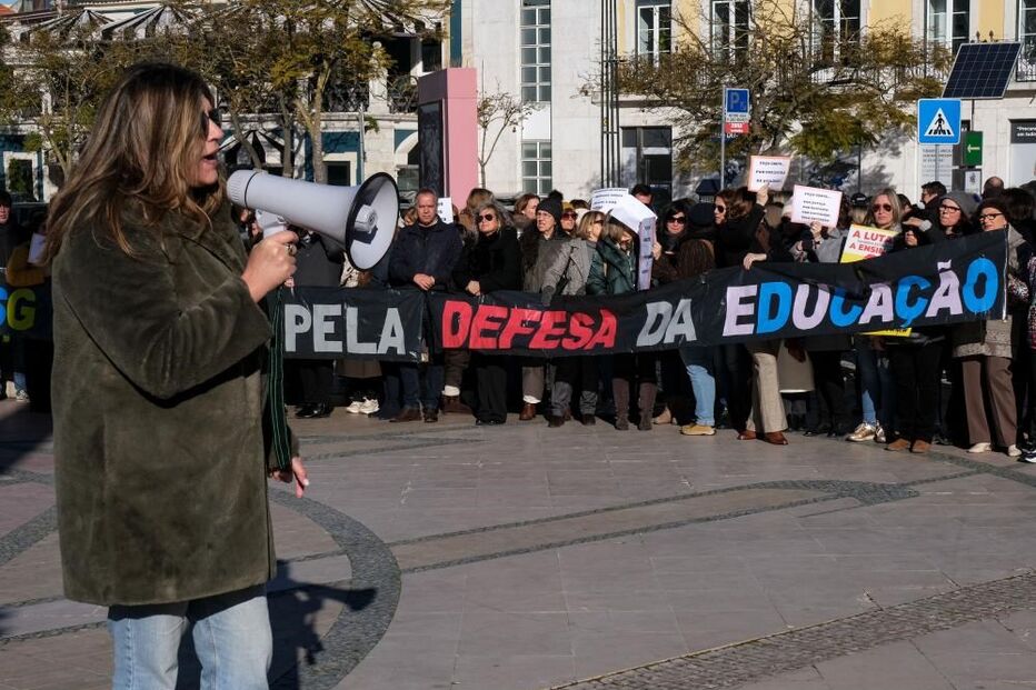 Professores, greve, protestos, Setúbal, Praça do Bocage