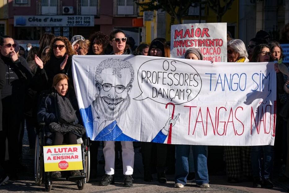 Professores, greve, protestos, Setúbal, Praça do Bocage