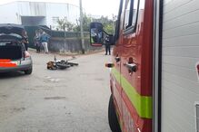 COlisão entre uma mota e um carro em Oliveira de Azeméis