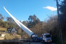 transporte da pá do aerogerador em Melgaço