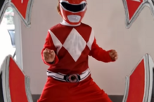 Eduardo, o filho mais novo de Carolina Patrocínio, mascarou-se de Power Ranger