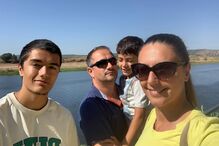 Com os filhos, Alexandre e Rafael