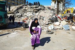 Destroços do sismo na Turquia	
