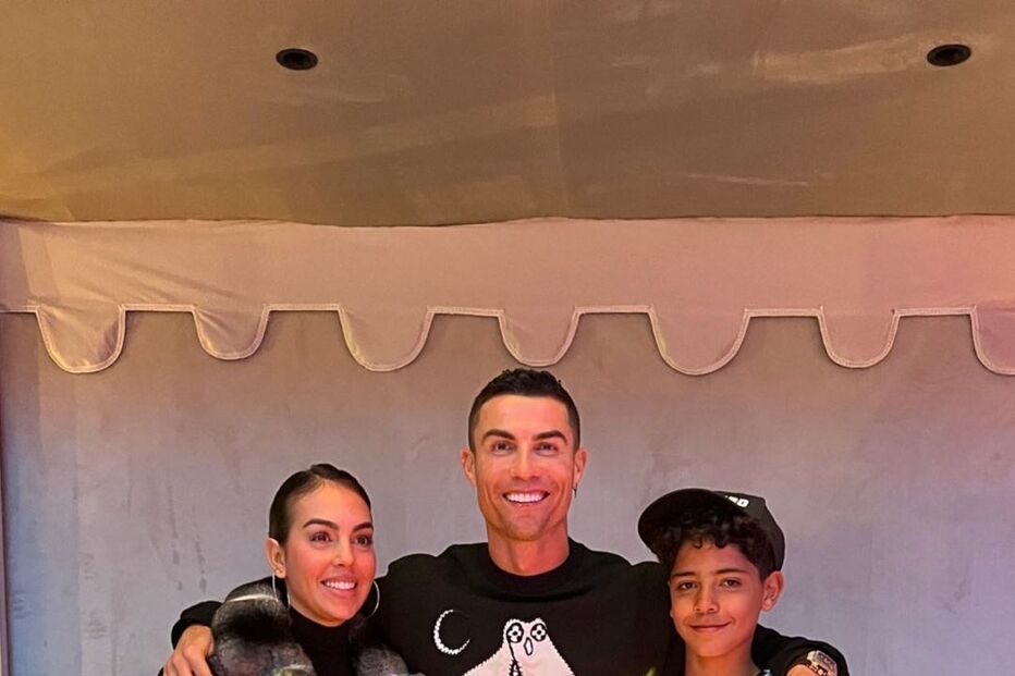 Ronaldo com Georgina e o filho, Cristianinho