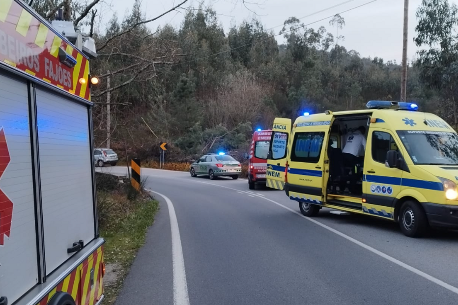 Colisão entre mota e carro em Arouca