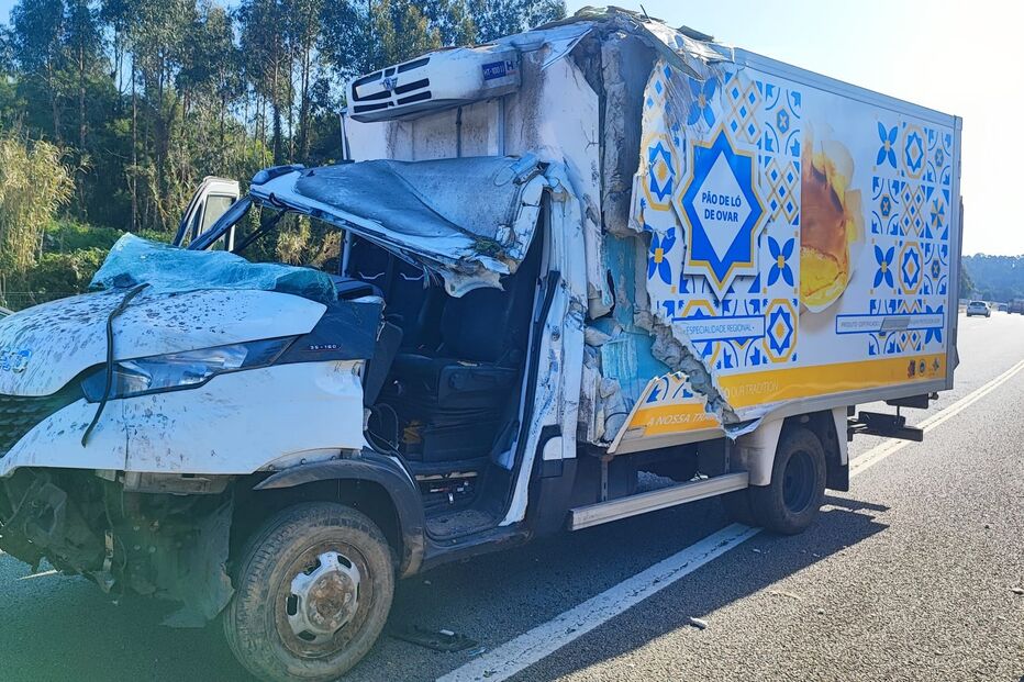 acidente na A29, carrinha pão de ló de Ovar