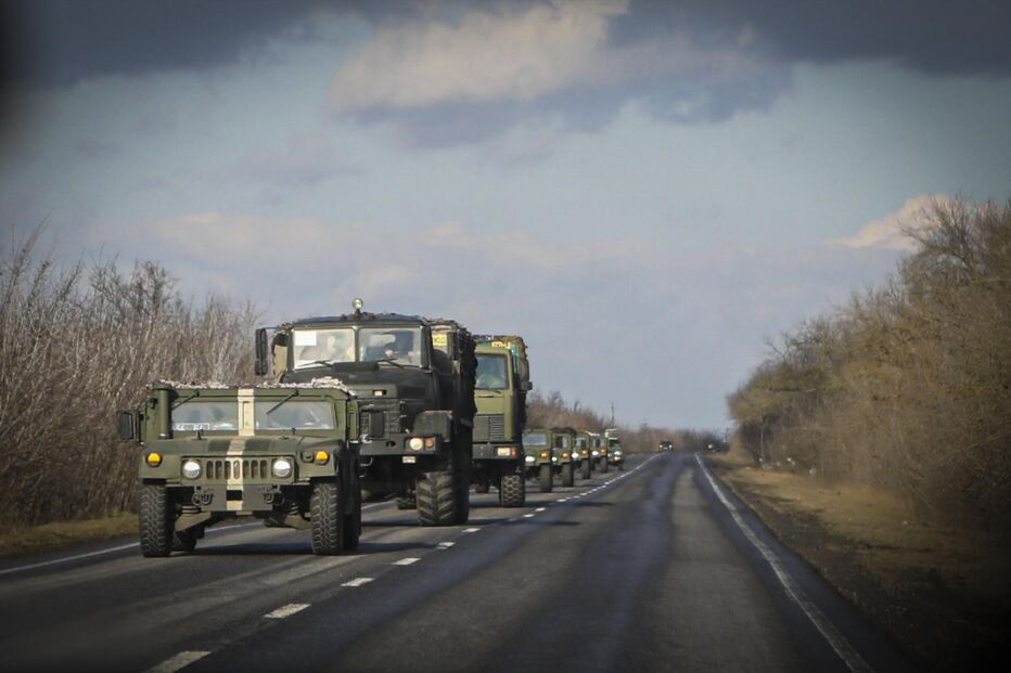 Coluna militar ucraniana