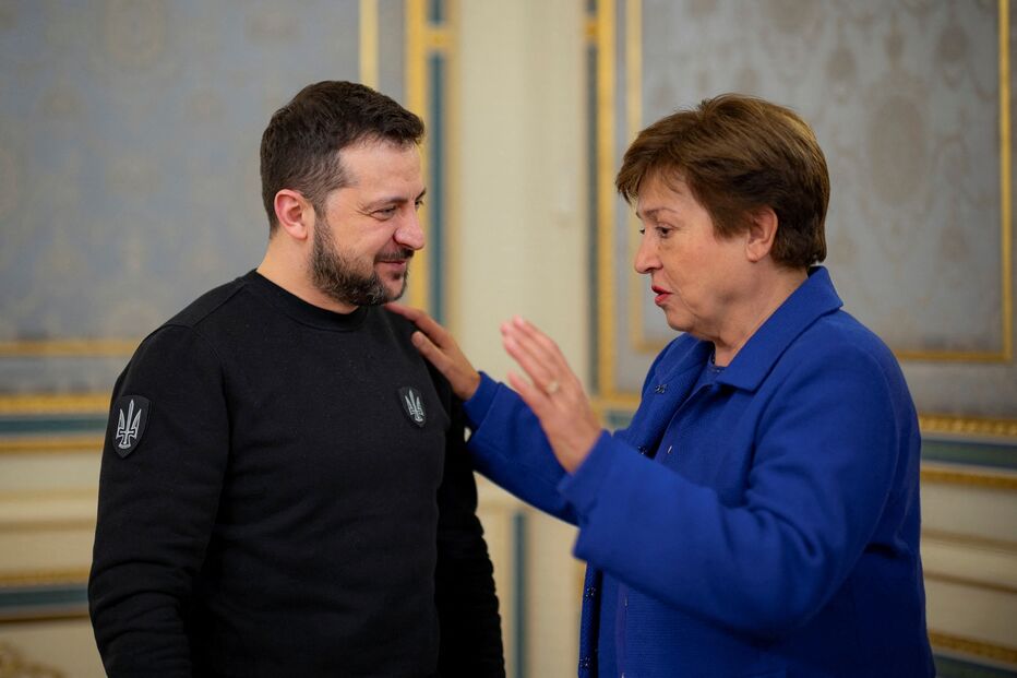 Zelensky e Kristalina Georgieva em Kiev 