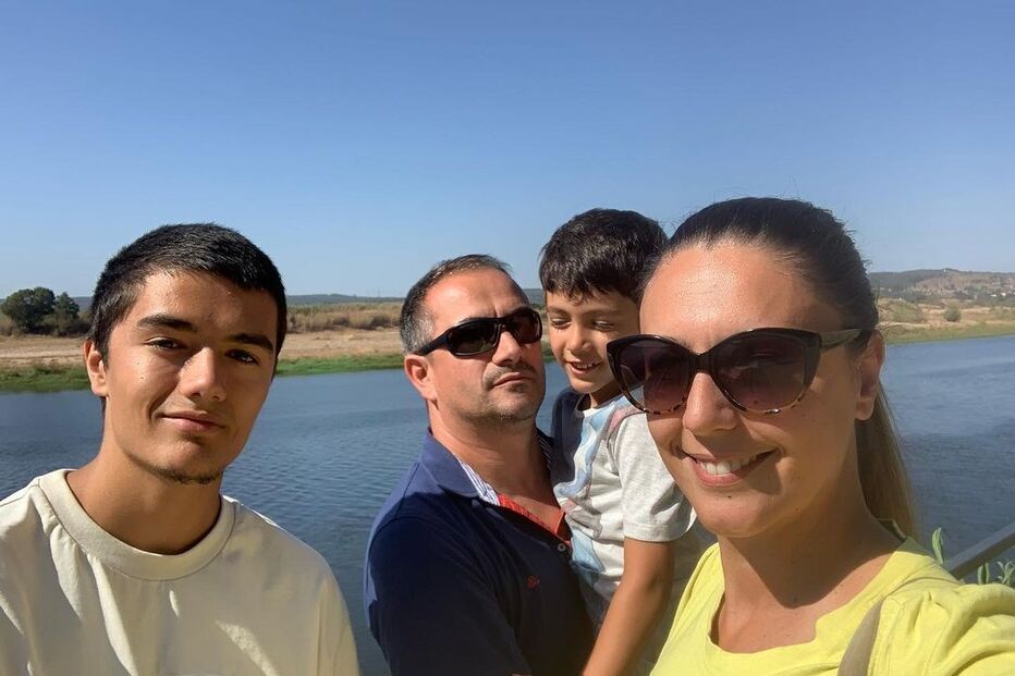 Com os filhos, Alexandre e Rafael