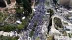 Imagens de drone mostram milhares de israelitas em protesto contra a reforma judicial 