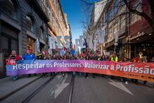 Manifestação de professores na Assembleia da República