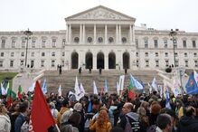 Manifestação de professores na Assembleia da República