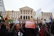 Manifestação de professores na Assembleia da República