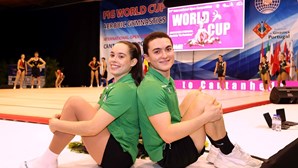 Tânia Almeida e Rui Cansado na final da Taça do Mundo de ginástica aeróbica
