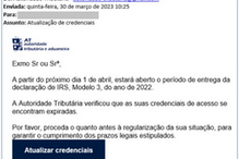 Mensagem fraudulenta 