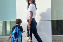 Maria Cerqueira Gomes e o filho, João