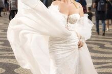 Sara Norte foi protagonista de uma campanha de acessórios para noivas