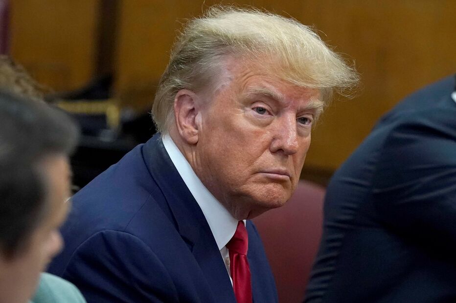 Donald Trump na sala de audiências 