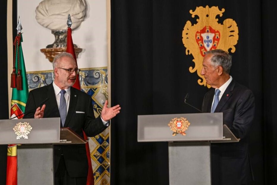 Presidente da Letónia com Marcelo Rebelo de Sousa