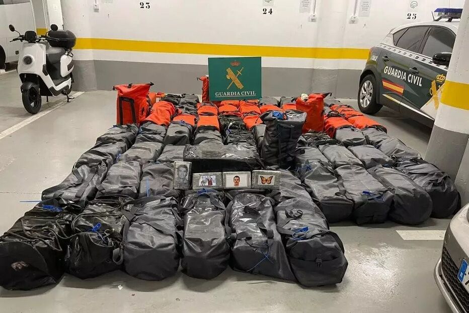 Droga em sacos impermeáveis