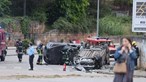 Táxi desgovernado colide com seis carros e faz cinco feridos em Coimbra 