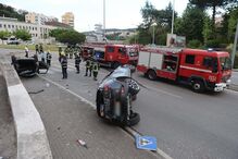 Táxi desgovernado colide com seis viaturas em Coimbra 