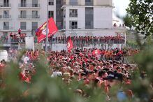 Adeptos do benfica no jogo da última jornada frente ao Santa Clara