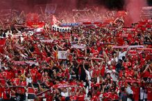 Adeptos do benfica no jogo da última jornada frente ao Santa Clara