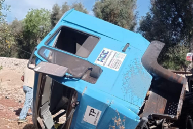 Camião atingido por comboio 