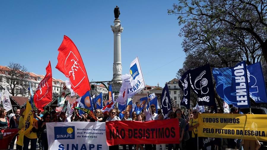 Protesto no Rossio, Lisboa: Greve por distritos terminou ontem na capital com adesão de 80%