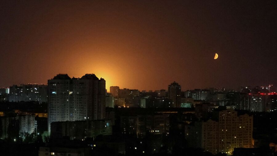 Explosão de um drone russo em Kiev