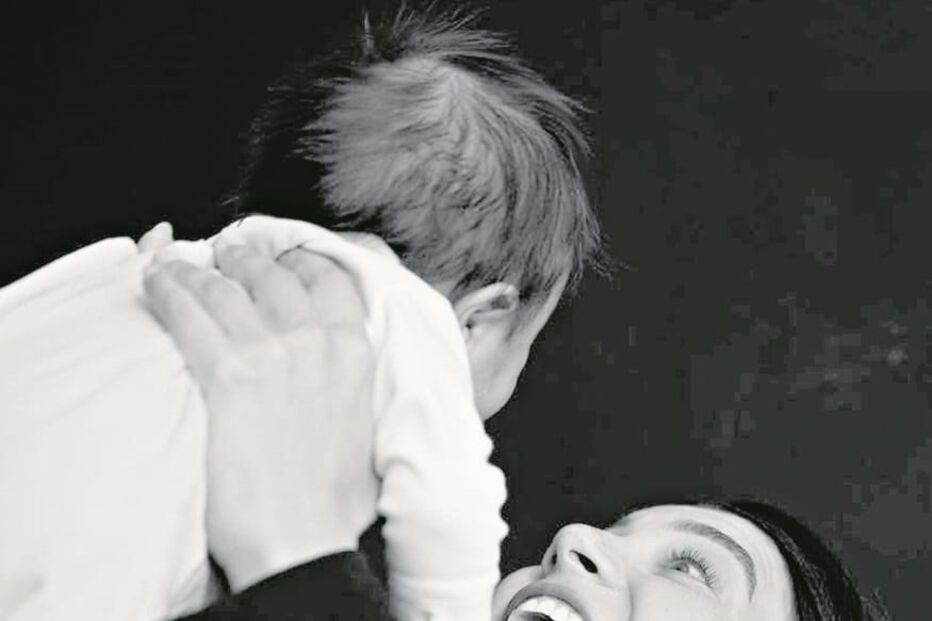 Carolina Carvalho e o filho Lucas