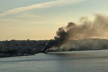 Incêndio nas docas de Lisboa