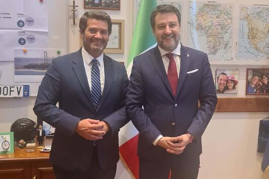 André Ventura em Roma com Salvini