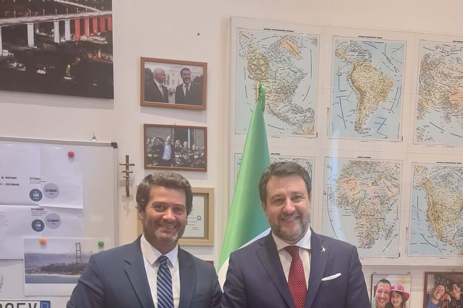 André Ventura em Roma com Salvini