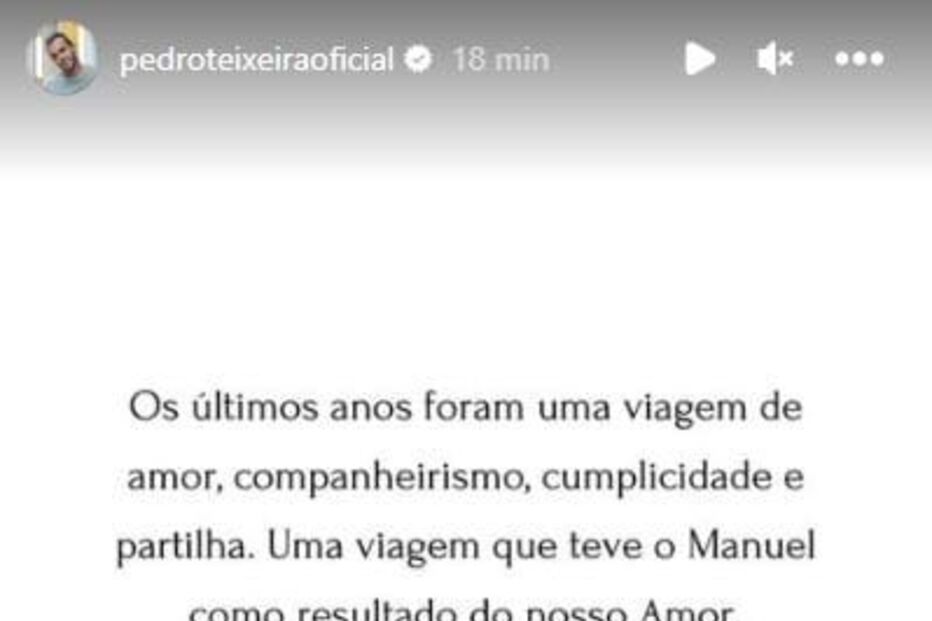 Separação de Pedro Teixeira e Sara Matos