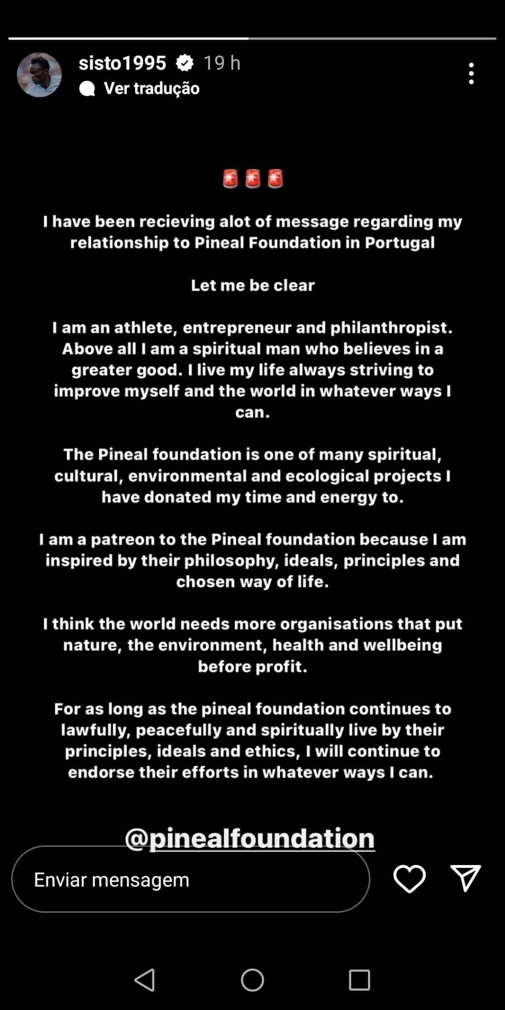 Pione Sisto is “inspired” by the Pineal Kingdom and says the world needs more organizations like this.